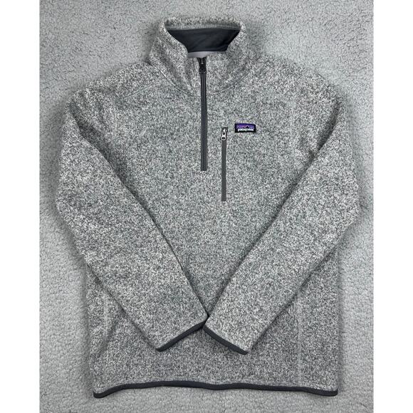 Patagonia Youth Sweatshirt Size XL Heather Gray Soft Fleece Mock Neck 1/4 Zip - Picture 4 of 16